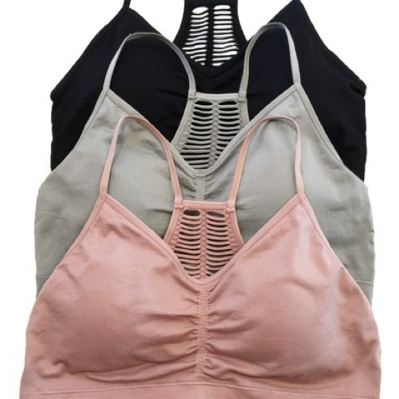 Seamless Racerback Bralette - Black - Picture 1 of 6